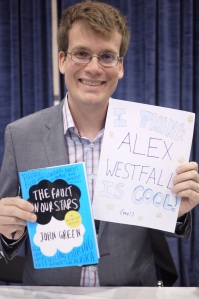 John Green with his former best selling book 